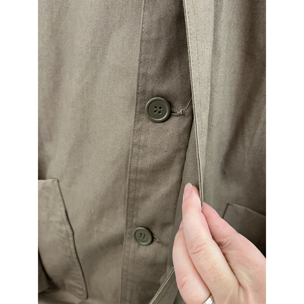 Gilrichco Mens Canvas Trench Coat Sz XL Convertible Removable Lining Leather - Picture 4 of 13
